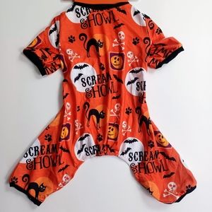 Dog Halloween Pajamas NEW Medium Fits Pets 10-19 Pounds Orange -Stretch